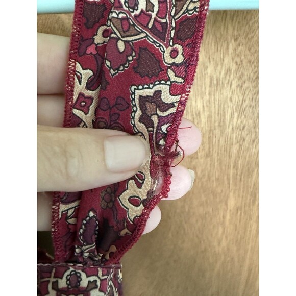 Self Esteem Burgandy Floral Satin 90s Y2K Indie Milkmaid Boho Tank Size Large - Picture 7 of 7